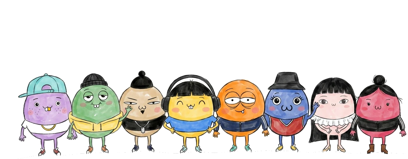 BigPuとあの頃の仲間たち 8体の集合絵